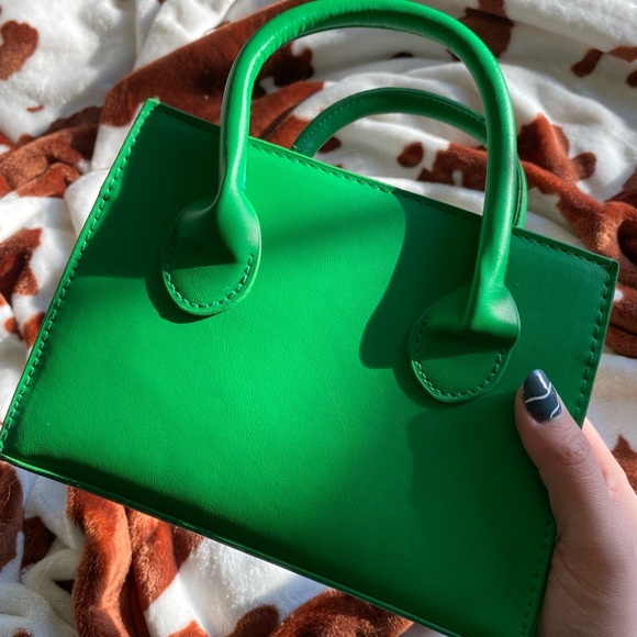 🖤5/$20 Bright Green Mini Tote Crossbody Bag - Picture 9 of 11